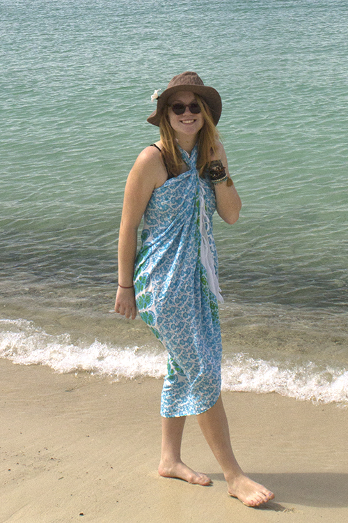 seren vanilla embroidered hand beaded floral maxi dress Navy Blue Floral Tie-Up Sarong & Top Beach Wrap Dress main image 1