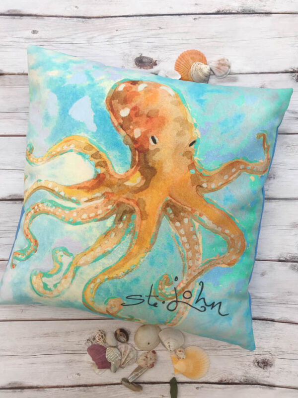 Octopus Outdoor Throw Pillow