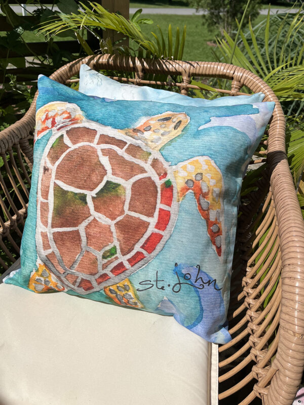 Sea Turtle Outdoor Pillow Cover