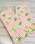 Sea Turtle Dish Towel Red polka dots