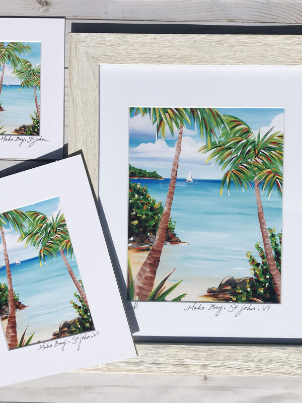 Maho Bay Vertical Matted Wall Art Print