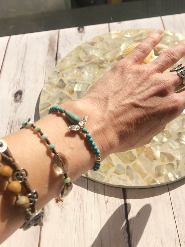 Silver Wings & Turquoise Bracelet
