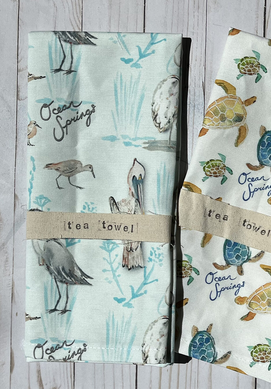 zero waste kitchen decor dish towels with original watercolor art by local artist
