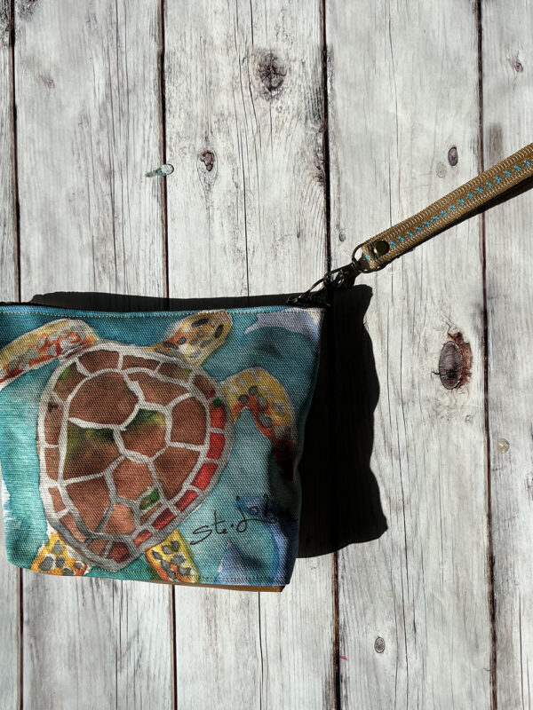Canvas Sea Turtle Wristlet