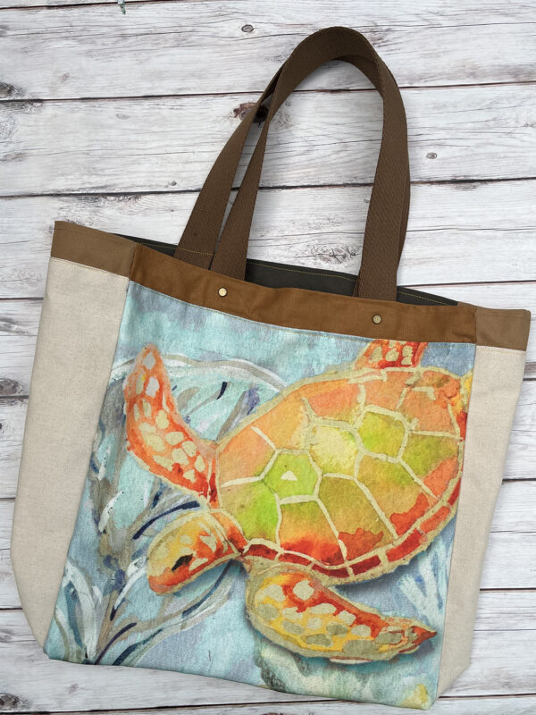 Sea Turtle Canvas Tote Bag Heavy Duty