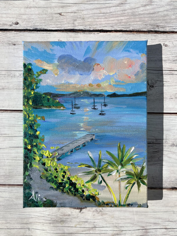 Caneel Bay Sunset St John USVI Original Painting