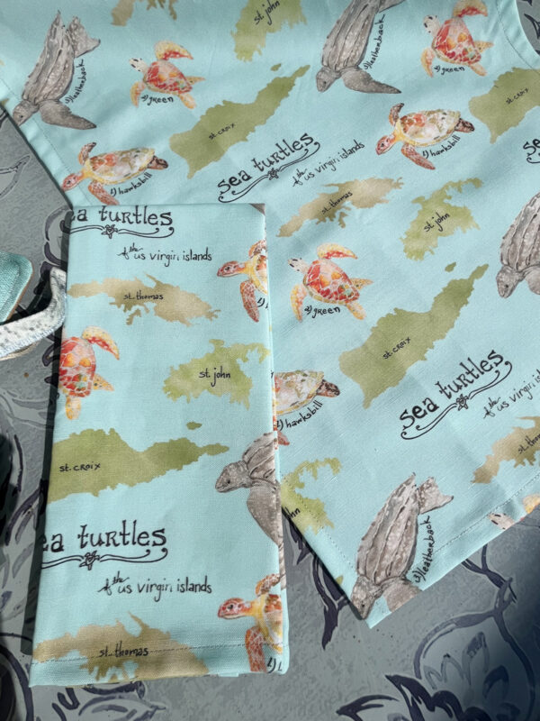 Kitchen Decor Sea Turtles of the Virgin Islands Dish Towel