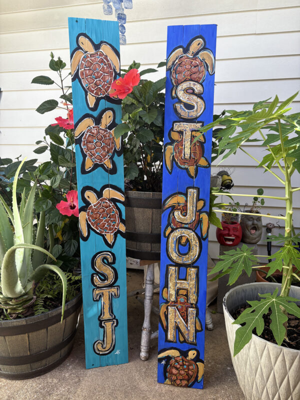 Sea Turtle Garden Signs Vertical 7" X 54"