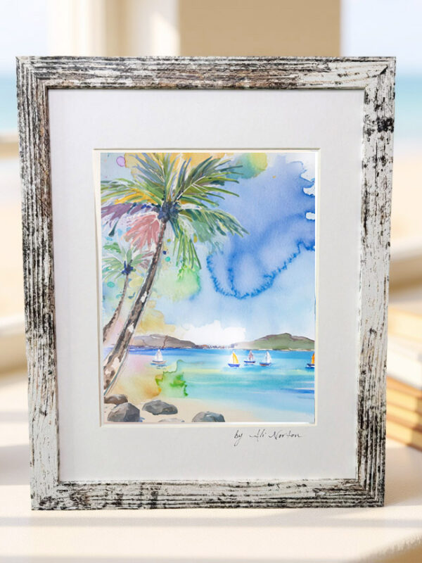 Art Print Red Hook View Watercolor 3 Sizes Matted