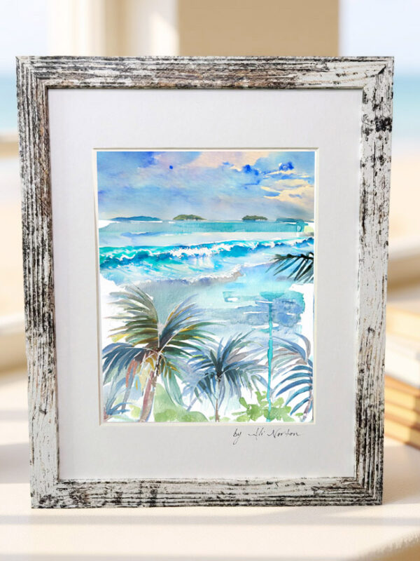 Art Print Let the Waves Watercolor 3 Sizes Matted