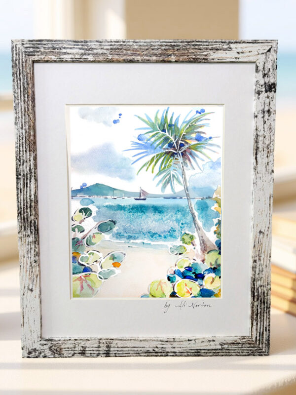 Art Print St. John Seagrapes Watercolor 3 Sizes Matted
