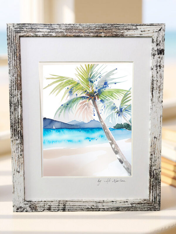 Art Print Cinnamon Bay Watercolor 3 Sizes Matted
