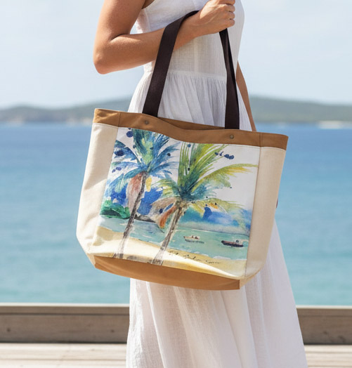 Canvas Tote Bag Honeymoon Beach Heavy Duty