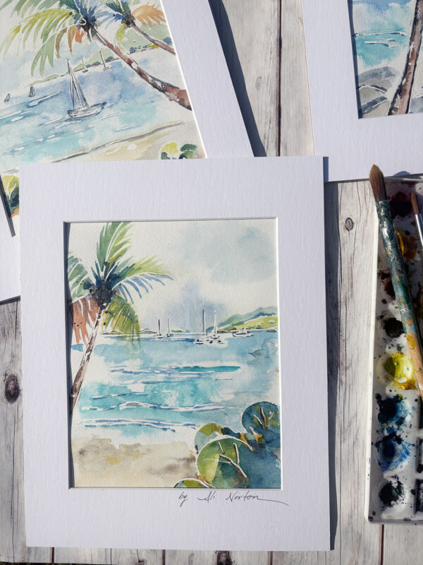 Ali Norton Original St. John Watercolor Rain Squall