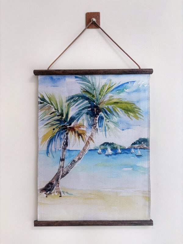 Belgium Linen Wall Art Leinster Bay St. John USVI Watercolor