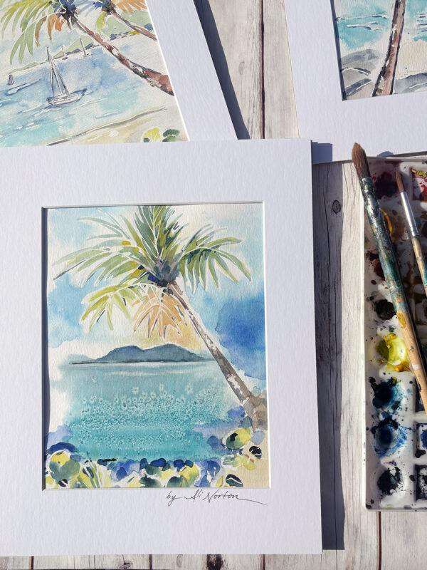 Ali Norton Original St. John Watercolor Dusk