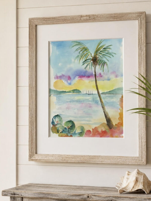 Ali Norton Original St. John Sunset Large Watercolor
