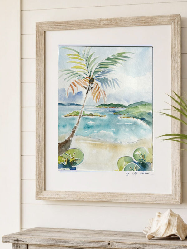 Ali Norton Original Trunk Bay Large Watercolor