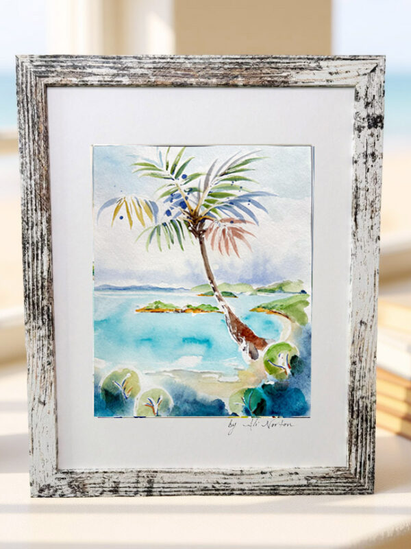 Art Print A Trunk Bay Beach Scene B Watercolor 4 Sizes