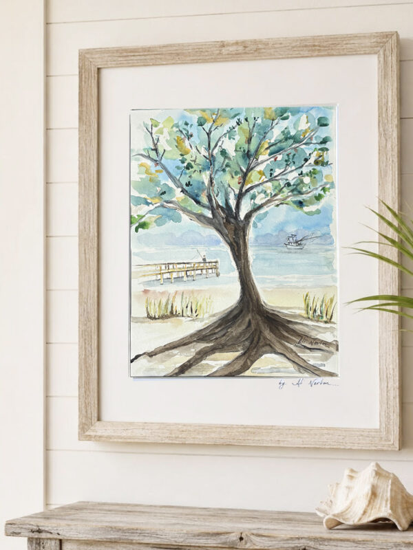 Art Print Live Oak Fishing on Pier